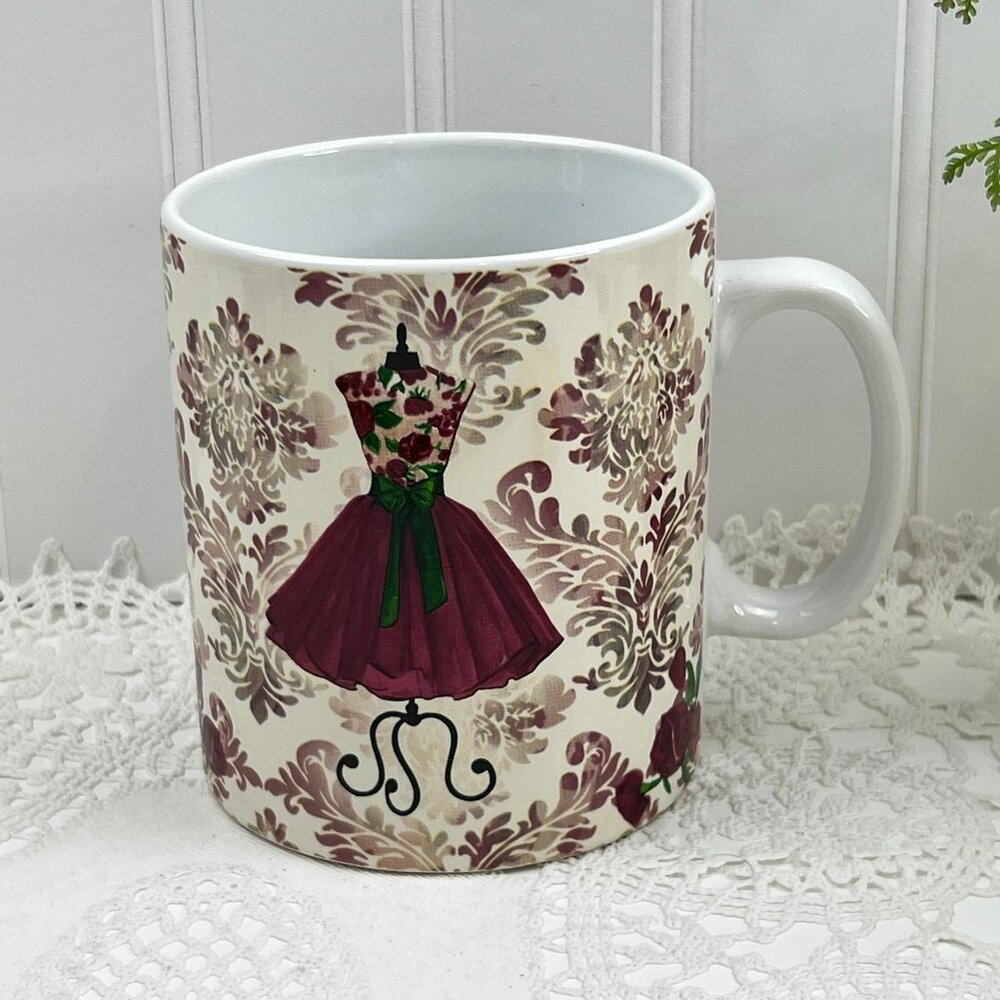 Lady Jayne Ceramic Coffee Mug 16 Oz Red Dress